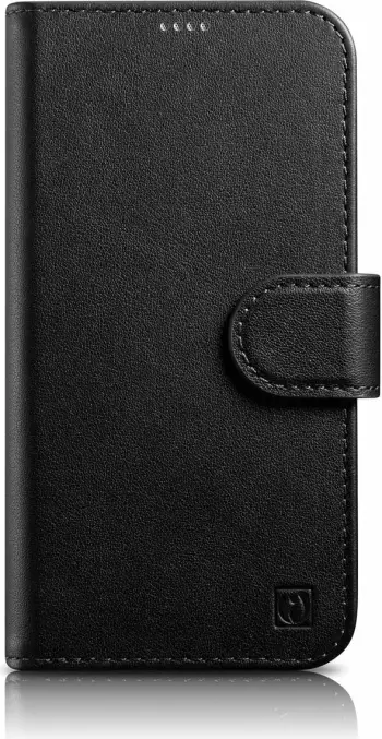 Mbështjellës iCarer Wallet Case 2in1 për iPhone 14, lëkurë, Anti-RFID, i zi
