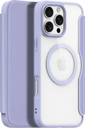 Mbështjellës Dux Ducis Skin X Pro për iPhone 16 Pro, me MagSafe dhe kapak, vjollcë