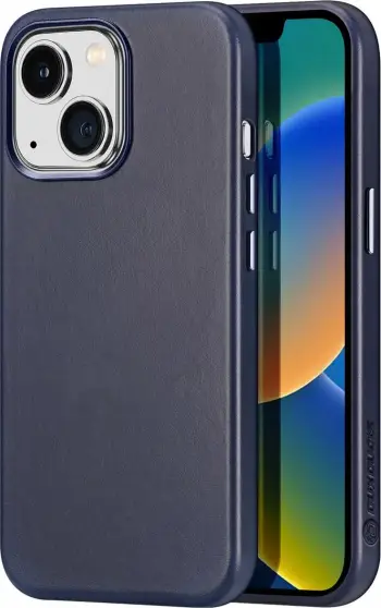 Mbështjellës Dux Ducis Naples për iPhone 14, MagSafe, lëkurë, kaltër
