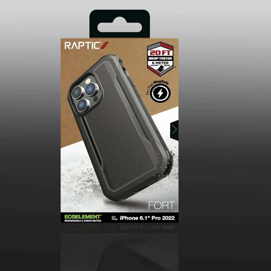 Mbështjellës Raptic X-Doria Fort Case për iPhone 14 Pro me MagSafe, i zi - 5