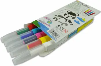 Set stilolapsa airbrush Malinos Magic Teddy, 5 ngjyra, me stencil, për fëmijë 5+