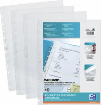 Futëse plastike dokumentesh ELBA Vario Zipp, A4, set 30 copë, transparente