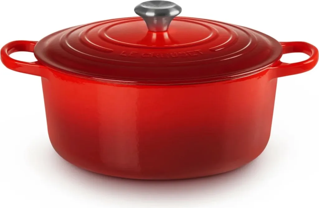 Tenxhere Le Creuset Signature 6.7L, gize, e kuqe, 28cm - 1