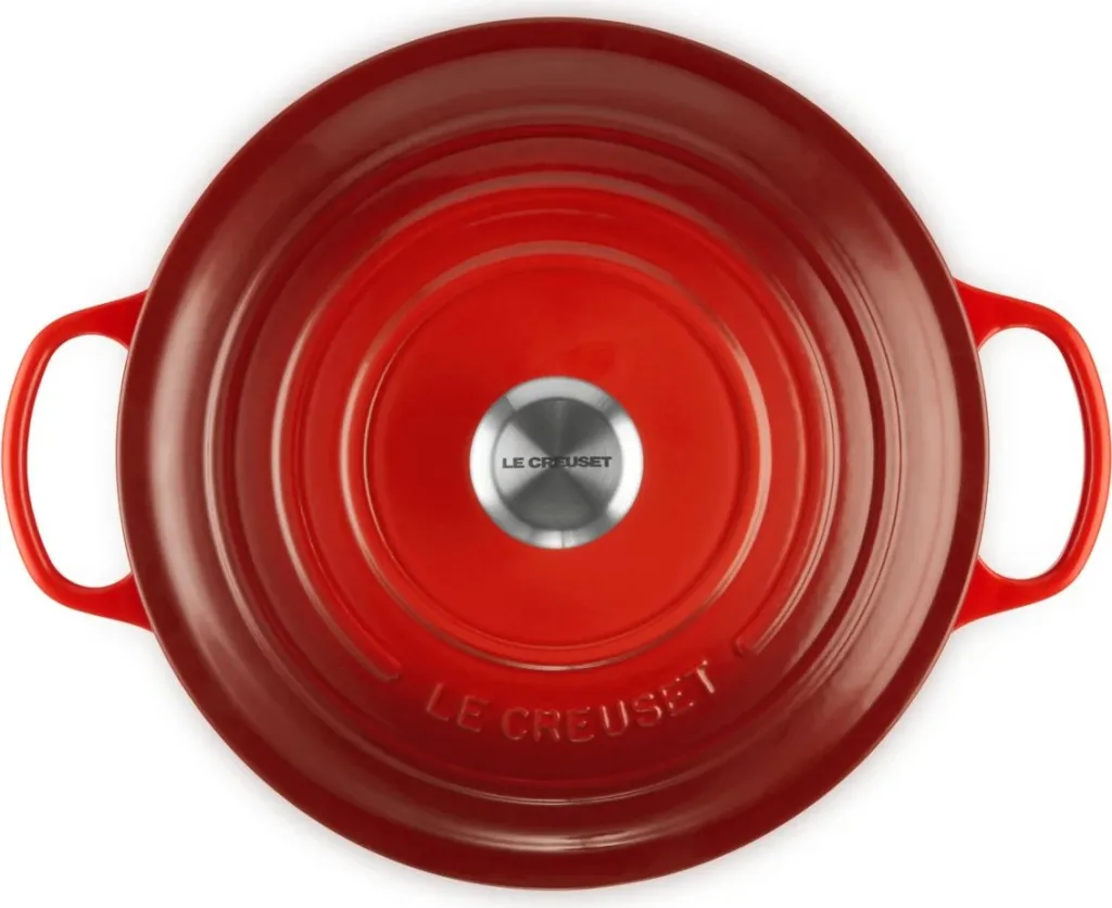 Tenxhere Le Creuset Signature 6.7L, gize, e kuqe, 28cm - 4