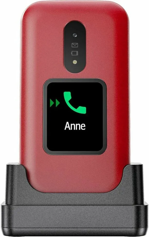 Celular Doro 2880, Clamshell, Single SIM, 320 x 240 pixels, Bluetooth, 1000 mAh, Kuq, Bardhë - 1