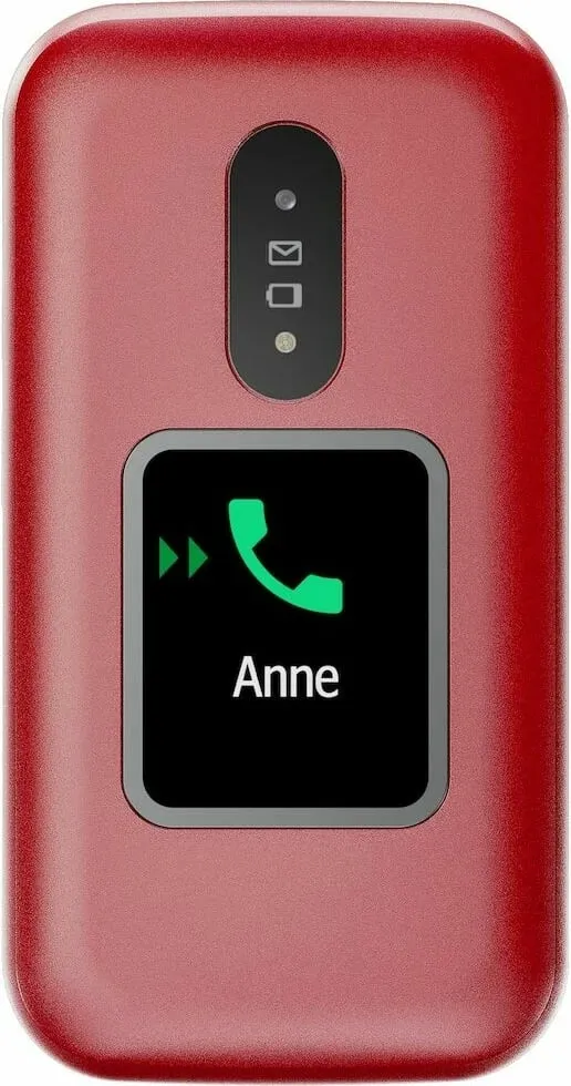 Celular Doro 2880, Clamshell, Single SIM, 320 x 240 pixels, Bluetooth, 1000 mAh, Kuq, Bardhë - 2
