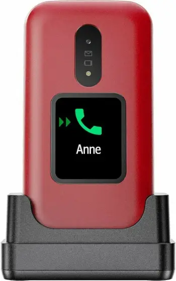 Celular Doro 2880, Clamshell, Single SIM, 320 x 240 pixels, Bluetooth, 1000 mAh, Kuq, Bardhë