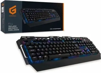 Tastierë gaming Conceptronic, mekanike, RGB, Blue Switch, QWERTY PT, e zezë - 1