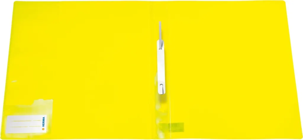 Dosje plastike HERMA Fastener A4, polipropilen, set 3 copë, neon e verdhë - 2