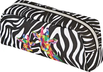 Mbajtëse lapsash herlitz Wild Neon, soft, poliester, zi, bardhë, me dizajn, me zinxhir