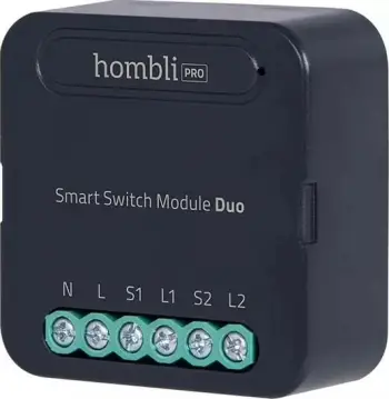 Modul smart ndërprerësi Hombli HBMD-0100 Pro Duo, 2 kanale, WiFi, i zi