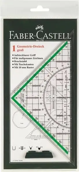 Trekëndësh vizatimi Faber-Castell 177090, transparent, 20cm