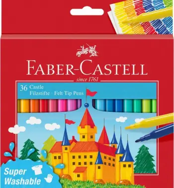 Set lapsa me ngjyra Faber-Castell 554203, 36 ngjyra, majë rrumbullakët, multikolor