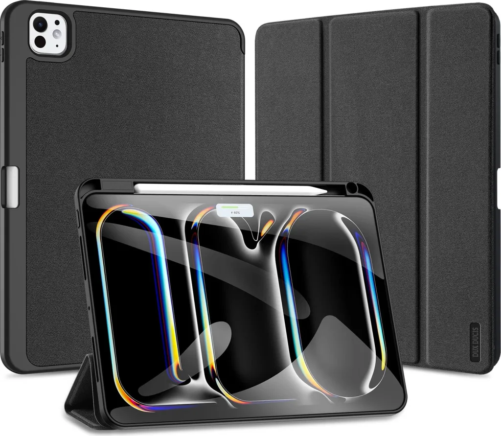Mbulesë tablet DUX DUCIS Domo Series për iPad Pro 11 M4, funksion stand, me mbajtëse stylus, e zezë - 1