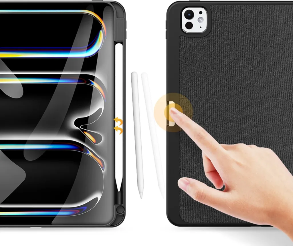 Mbulesë tablet DUX DUCIS Domo Series për iPad Pro 11 M4, funksion stand, me mbajtëse stylus, e zezë - 6
