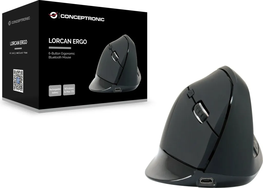 Maus Bluetooth Conceptronic LORCAN03B, 6 butona, ergonomik, i zi - 4