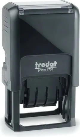 Stampë Trodat Printy 4750, tekst i gatshëm, e zezë/çelik inox - 1