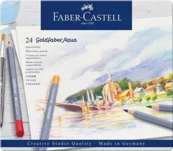 Set lapsa uji Faber-Castell Goldfaber Aqua 24 copë, multikolor, soft