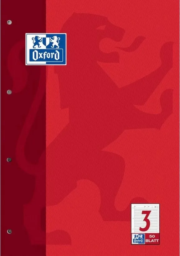 Bllok shënimesh Oxford A4, 90g/m², e kuqe - 1