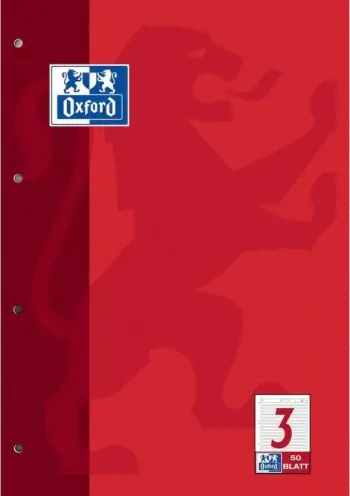 Bllok shënimesh Oxford A4, 90g/m², e kuqe