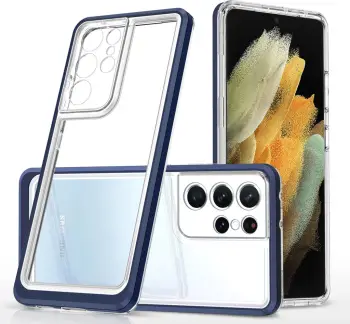 Mbështjellës Hurtel Hybrid Armor Clear 3in1 për Samsung Galaxy S21 Ultra, Kaltër/Transparent