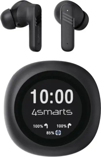 Kufje TWS 4smarts SkyBuds Screen Pro ANC, Bluetooth 5.4, ekran, të zeza