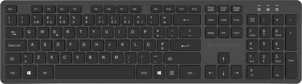 Set tastierë wireless me maus Conceptronic, QWERTY portugalisht, 105 taste, 2.4GHz, e zezë - 2