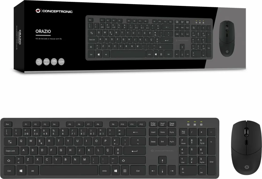 Set tastierë wireless me maus Conceptronic, QWERTY portugalisht, 105 taste, 2.4GHz, e zezë - 4