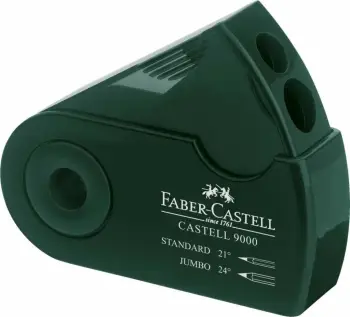 Mprehës lapsash Faber-Castell Castell 9000, dy vrima, kuti mbeturinash, gri