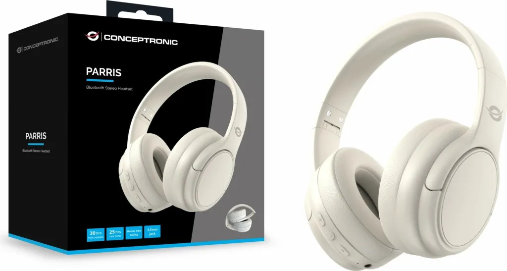 Kufje Conceptronic wireless BT 5.4, 30 orë, të bardha - 3