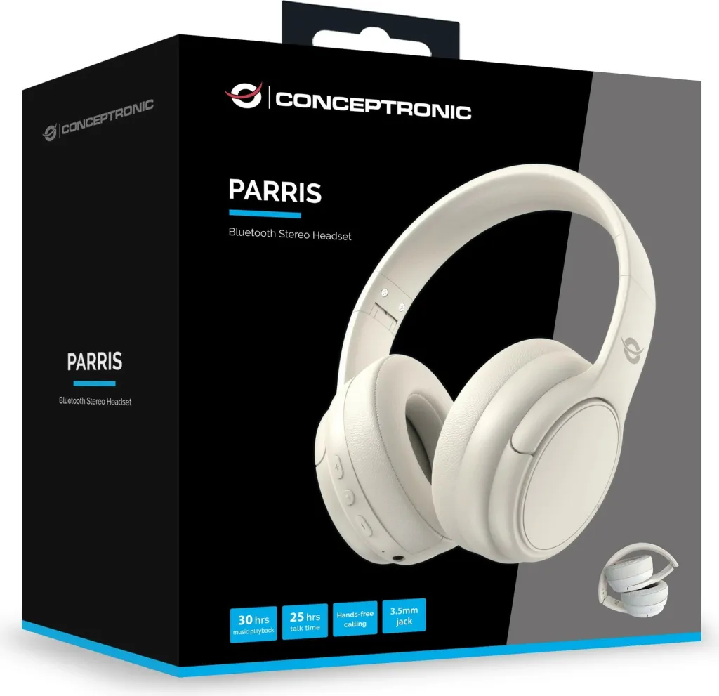 Kufje Conceptronic wireless BT 5.4, 30 orë, të bardha - 4