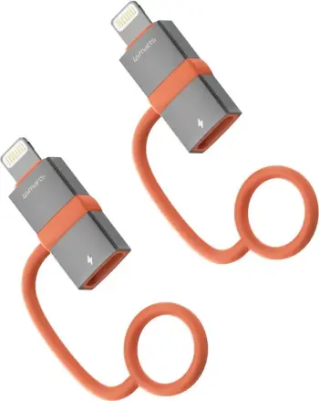 Adapter USB-C në Lightning 4smarts, set 2 copë, PD 27W, gri/portokalli