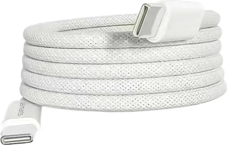Kabëll USB C 4smarts 1.5m, 100W, magnetik, i bardhë - 1