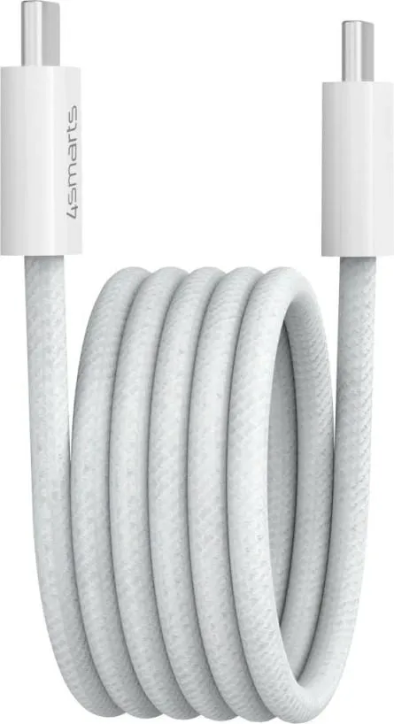 Kabëll USB C 4smarts 1.5m, 100W, magnetik, i bardhë - 2