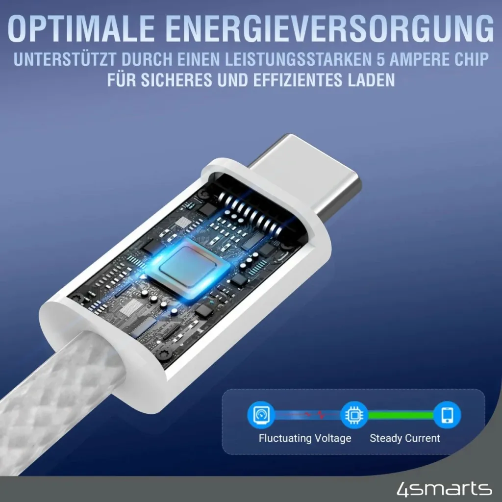 Kabëll USB C 4smarts 1.5m, 100W, magnetik, i bardhë - 11