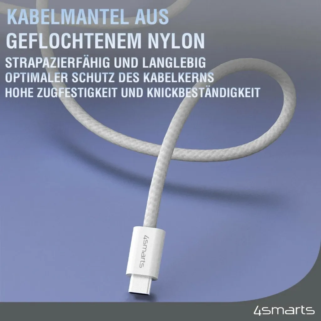 Kabëll USB C 4smarts 1.5m, 100W, magnetik, i bardhë - 12