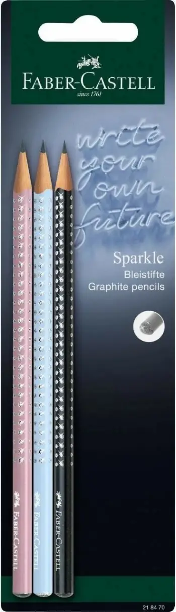 Set lapsash Faber-Castell Harmony 218470, 3 lapsa Sparkle, fortësi B, shumëngjyrësh