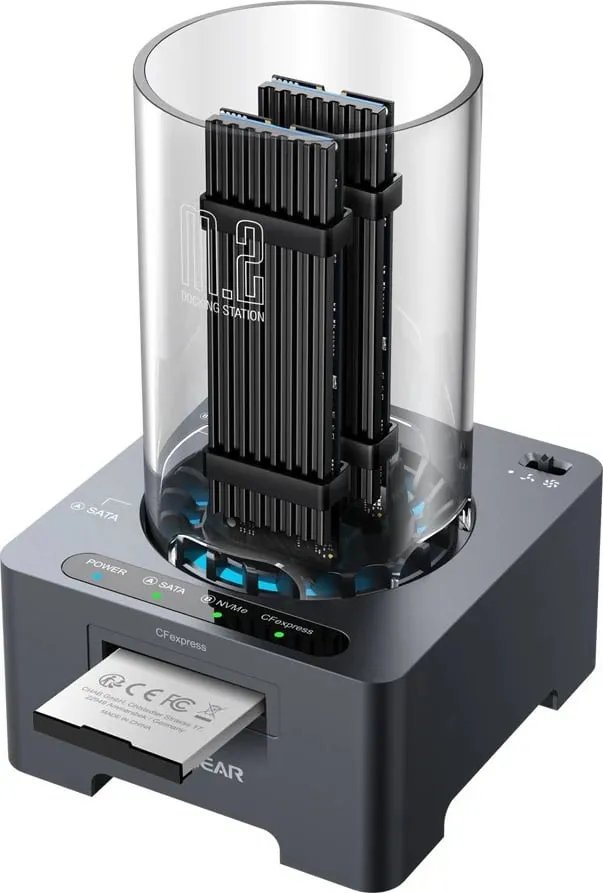 Docking station GrauGear për SSD M.2 NVMe/NGFF dhe CFexpress, gri - 1