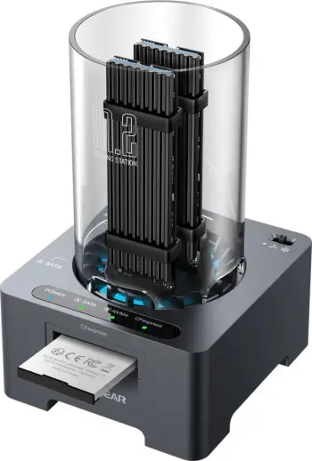 Docking station GrauGear për SSD M.2 NVMe/NGFF dhe CFexpress, gri