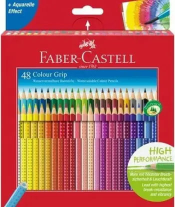 Set lapsa ngjyruese Faber-Castell Colour Grip 48 copë, shumëngjyrëshe