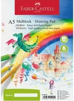 Fletore për ngjyrosje Faber-Castell 212051, A5, spirale, e bardhë