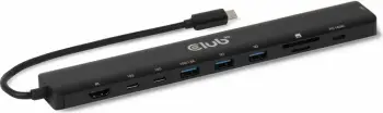USB-C HUB Club3D 10in1, HDMI, 3xUSB-C, 3xUSB, LAN, 8K30Hz, PD140W, zi