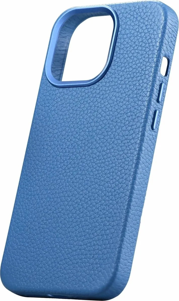 Mbështjellës iCarer Litchi Premium për iPhone 14 Pro Max, MagSafe, lëkurë, kaltër - 4