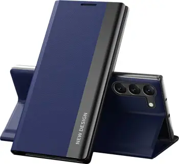 Mbështjellës Hurtel Sleep Case Pro për Samsung Galaxy S23, me kapak dhe mbajtëse, Kaltër