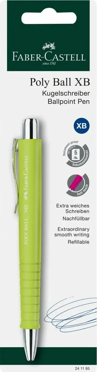 Stilolaps Faber-Castell Polyball XB, mekanik, blu, ngjyra të përziera