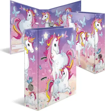 Dosje arkivuese HERMA Lever Arch Kindergarten Animals Unicorn, A4, shpinë 70 mm, shumëngjyrëshe