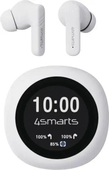 Kufje TWS 4smarts SkyBuds Screen Pro ANC, Bluetooth 5.4, bardhë