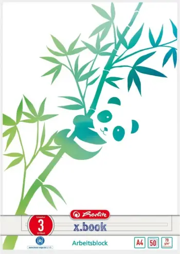Letër e vijëzuar herlitz GREENline A4, 50 fletë, 70g, e bardhë/gjelbër