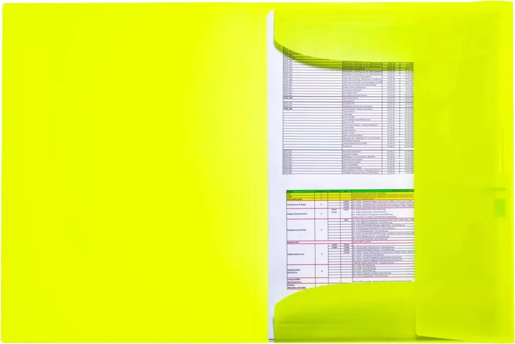 Dosje portfolio HERMA 19696 A3, plastikë transparente, set 3 copë, neon e verdhë - 4