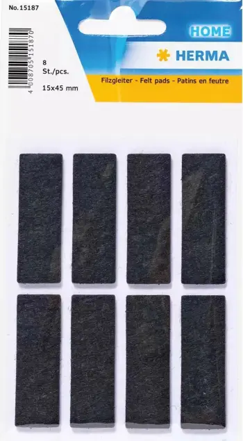 Feltpad HERMA 15187, 15x45mm, 6 copë, e zezë